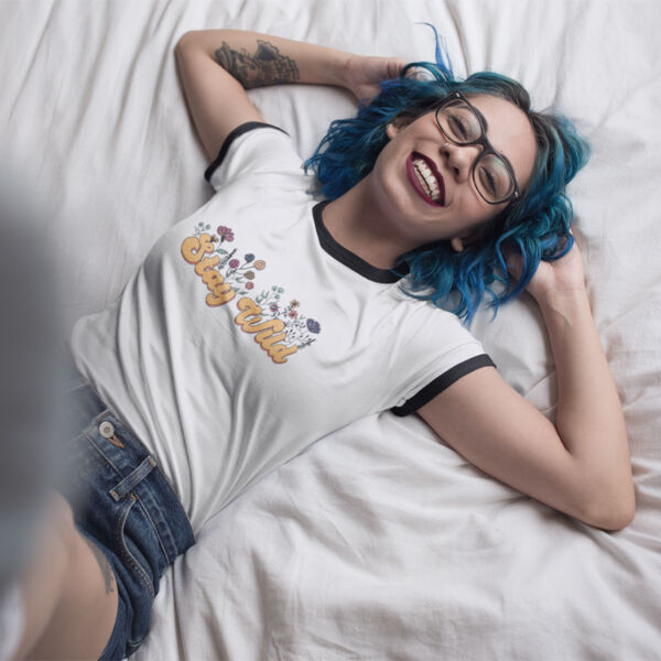 Stay Wild Flowers Women's Ringer Tee Thumbnail